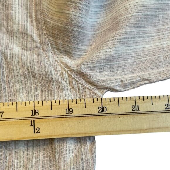 Bruno Size Small Short Sleeve Striped Washable Linen Casual Button Down … - Picture 5 of 12